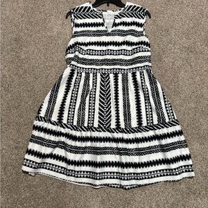 SHEIN Black & White Geometric Print Midi Dress